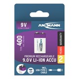 thumbnail of Ansmann 1315-0005 Batteria agli ioni di litio 9 V E-Block tipo 400 (min. 340 Mah) Confezione 1