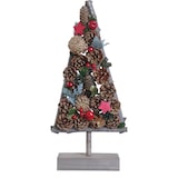 thumbnail of Árvore de natal em suporte de madeira | 22 x 8 x 50 cm | Decorações de Natal sustentáveis | Vermelho