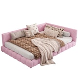 thumbnail of Merax 140*200cm Schlafsofa, 16 Farben Umgebungslicht, USB-Anschluss, Bequemes Material, Rosa