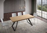 thumbnail of Ausziehbarer Tisch 90x200/250 cm Tabira entrindete Eiche mit anthrazitfarbenen Beinen