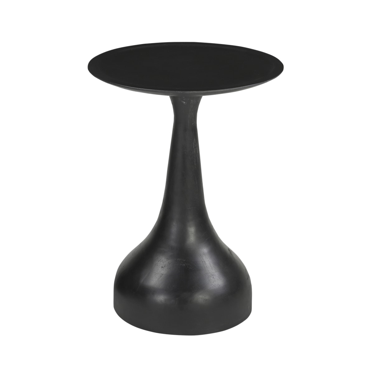 SIT Möbel Mesa de apoio Ø 38 cm | tampo redondo | preto manga maciço | L 38 x P 38 x A 52 cm