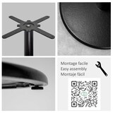 thumbnail of Restootab - Lot de 1 table Ø120cm et 4 chaises - pied noir plateau marbre yule