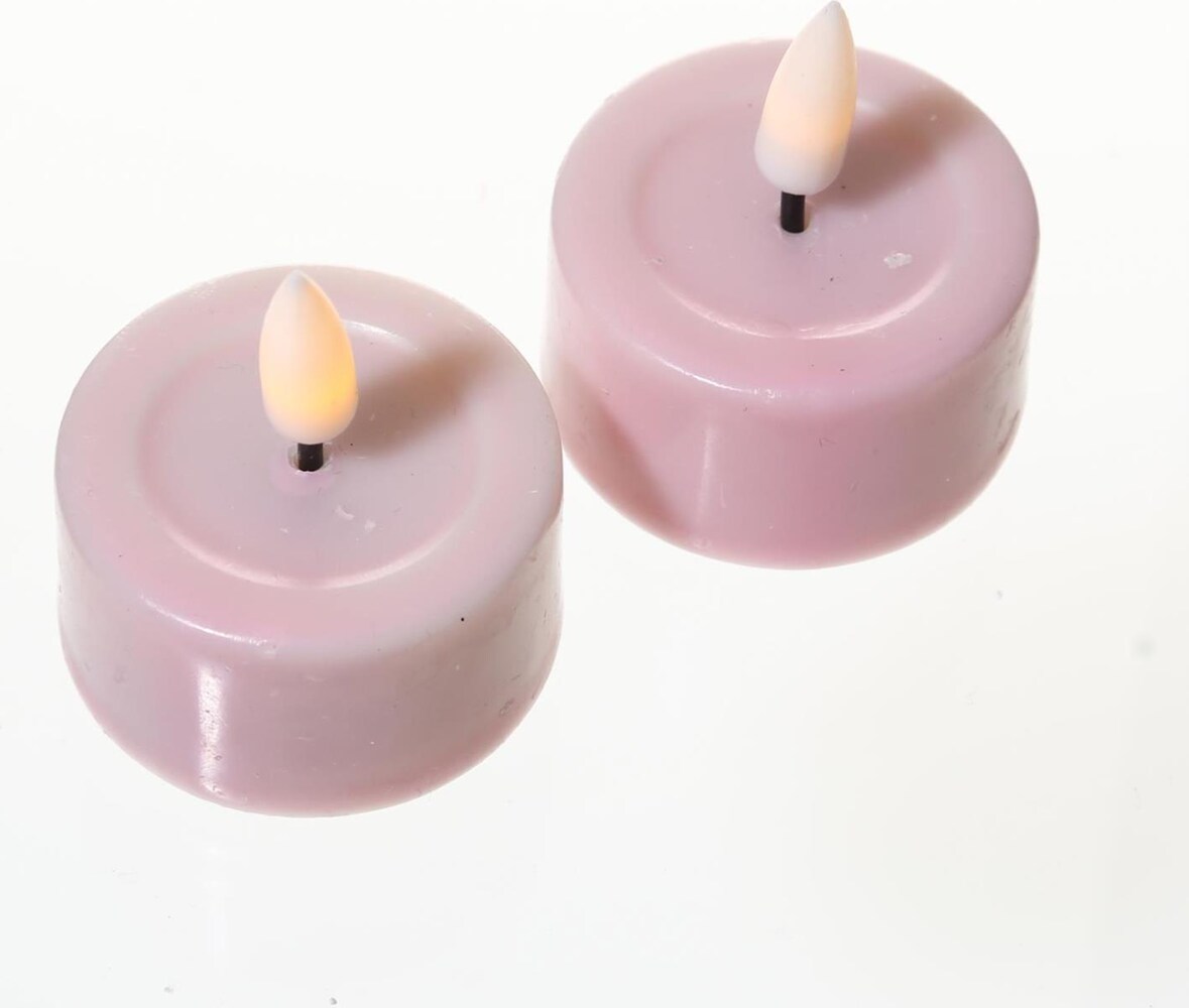 LED Teelichter Mia flackernd mit Batterien D: 4,1cm rosa 2 Stück