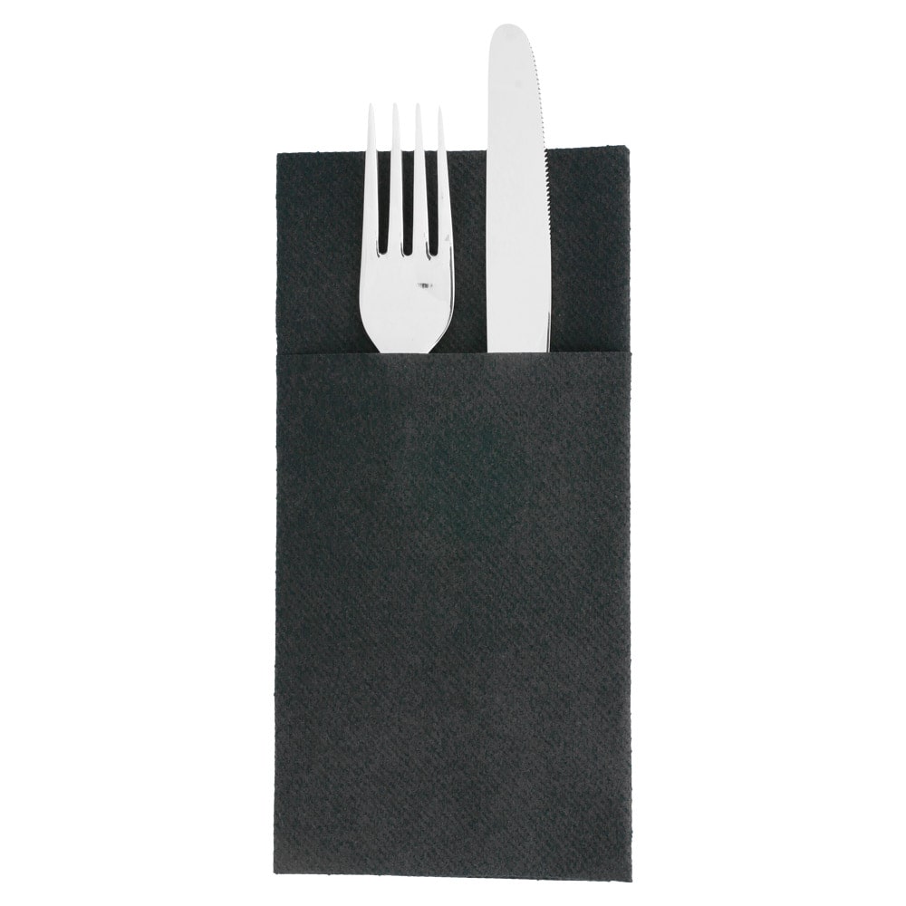Garcia de Pou 700 Unités - Serviettes Kangourou 55 G/M2 40X40 Cm Noir Airlaid