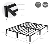 thumbnail of ML-Design Metallbett 160x200 cm Schwarz | Stahlrahmen mit Lattenrost, robustes Doppelbett, Ehebett, Jugendbett, Gästebett