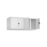 thumbnail of C+P Doppelter Aufsatzschrank Classic PLUS, 4 Abteile, HxBxT 50x120x50cm, Sicherheitsdrehriegel, Verkehrsweiß von PROREGAL