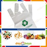 thumbnail of DayBays 350 Stk. Hemdchentragetaschen 50 my 30+18x55 cm HDPE weiß geblockt, reissfest