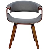 thumbnail of Décoshop26 - Set van 2 retro design eetkamerstoelen met walnootkleurig houten frame en grijze stoffen zitting 10_0001541