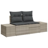 thumbnail of vidaXL 9-teiliges Garten-Sofa-Set mit Kissen in Hellgrau aus Poly Rattan