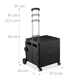 thumbnail of Relaxdays Einkaufstrolley, klappbar, Einkaufskorb mit Rollen, Deckel & neigbarem Teleskopgriff, bis 50 kg, schwarz