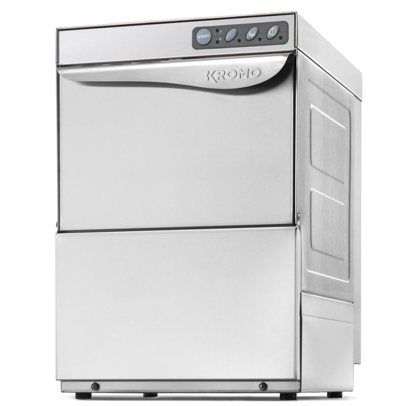 Lavabicchieri professionale KROMO AQUA 35 con pompa di scarico. Macchina lavastoviglie per cucina industriale di bar, ristorante e ristorazione.