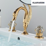 thumbnail of ADRIAAN | 3-gats badkamerkraan grote zwaan goud | Hotelcatering luxe design badkraan 2-greeps mengkraan wastafelmengkraan