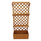 thumbnail of Canteiro elevado HWC-P69, plantador/caixa de flores plantador treliça treliça prateleira madeira FSC® 177x77x33cm ~ natural