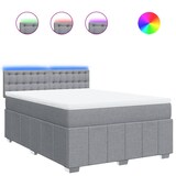 thumbnail of vidaXL Boxspringbett mit Matratze Hellgrau 160x200 cm Stoff