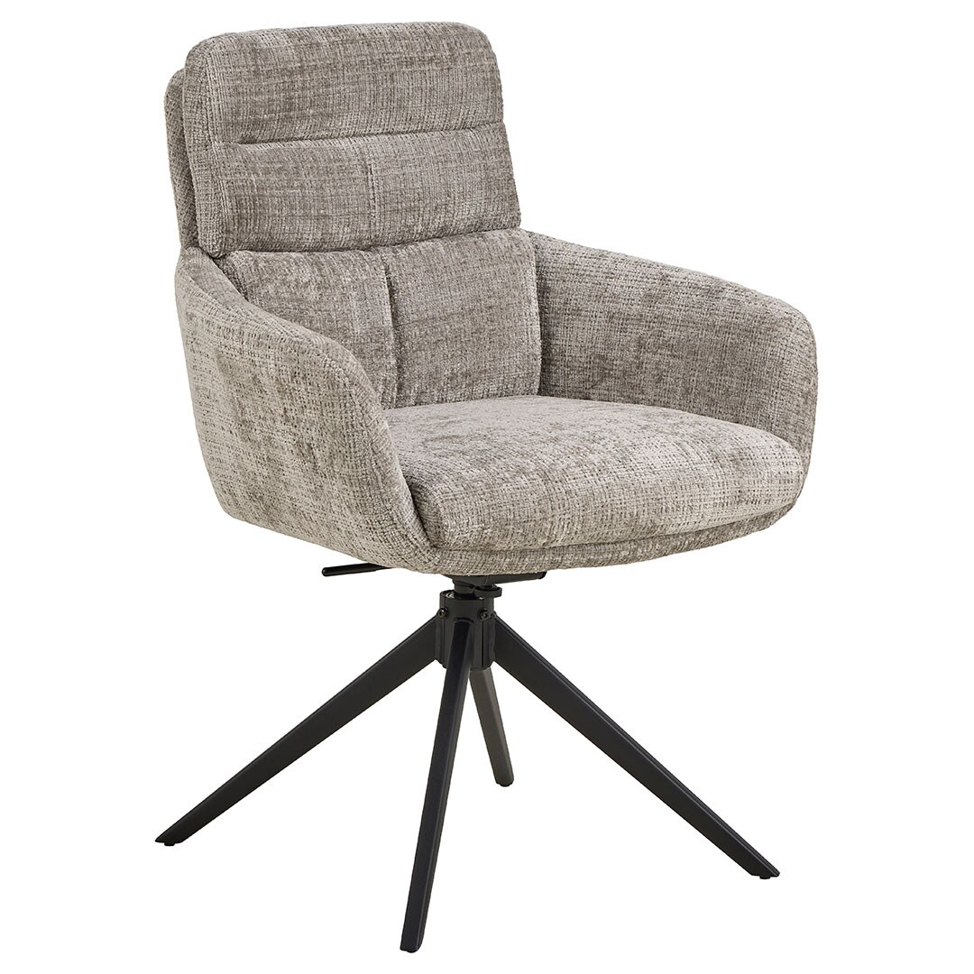 Ebuy24 Roger Esszimmerstuhl mit Armlehne grau. 2er Set