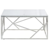 thumbnail of vidaXL Couchtisch Silbern Edelstahl und Hartglas