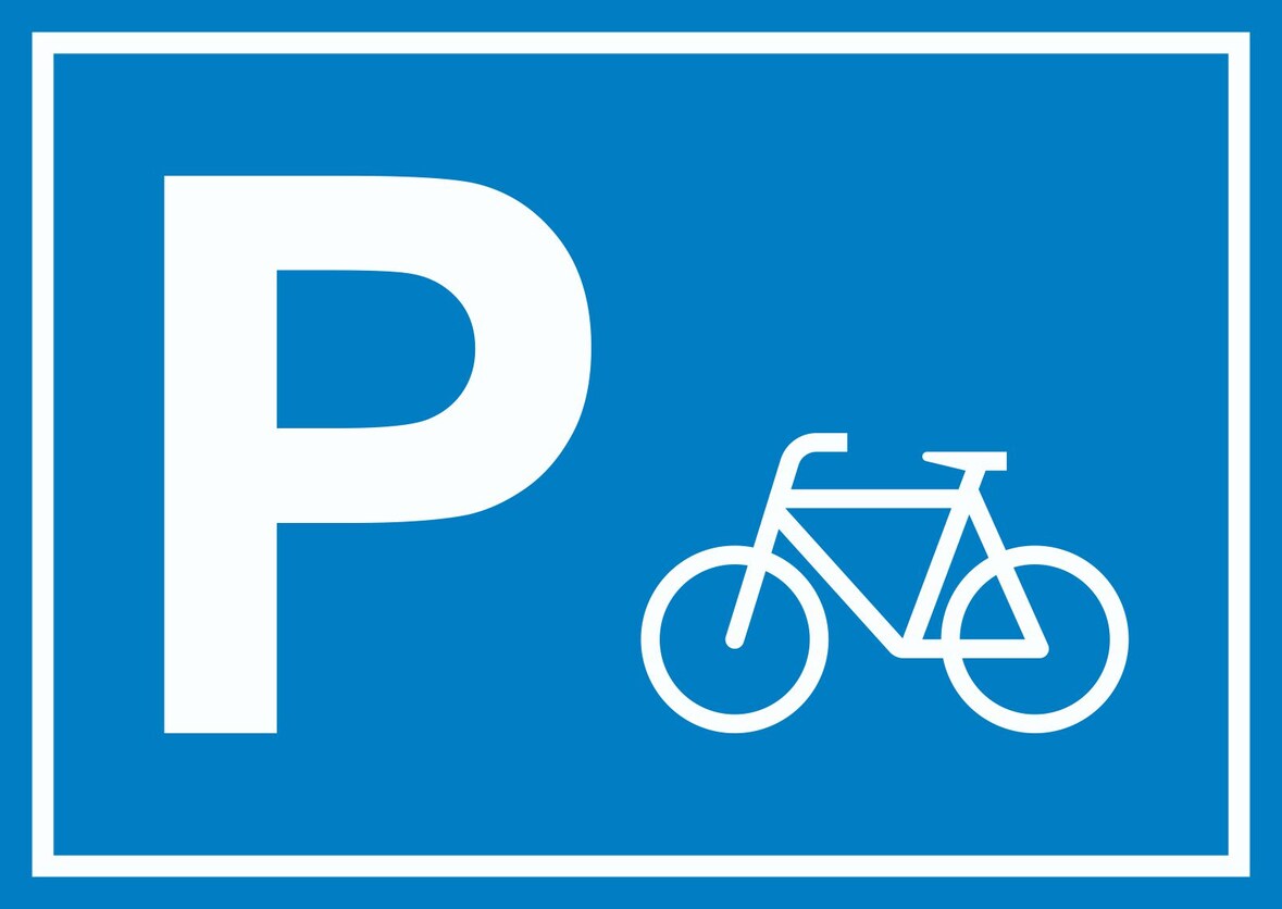 Fahrrad Parkplatz Schild waagerecht A1 (594x841mm)