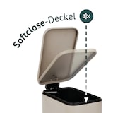 thumbnail of SVITA ST5 Mülleimer Treteimer Tretmülleimer Abfalleimer Stahl  5l inkl. Inneneimer Tretmechanismus Softclose-Deckel Tragegriff rechteckig Taupe
