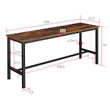 thumbnail of tectake 2 bancos Fairfield  Madera Industrial Oscura, Rústica