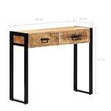 thumbnail of Mesa consola de madera maciza de mango 90x30x75 cm