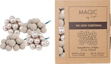 thumbnail of 144 Weihnachtskugeln am Draht Glas 2,5cm Spiegelbeeren matt & glänzend kleine Dekokugeln Weihnachten Mini Christbaumschmuck Weihnachtsdeko Taupe