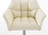 thumbnail of 2er Set Barhocker SIHAR - Kunstleder Creme 64x45x88 cm Silber | Barstuhl Höhenverstellbar Mit Lehne Drehbar Tresenhocker Tresenstuhl Kneipenhocker