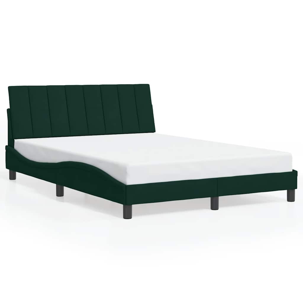vidaXL Bettgestell ohne Matratze "Hanko" Dunkelgrün 120x200 cm Samt
