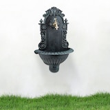 thumbnail of Relaxdays Wandbrunnen, Antik-Stil, Nostalgie, Garten, Terrasse, Wasserhahn, Becken, hängend, HBT: 62 x 38 x 20 cm, grün
