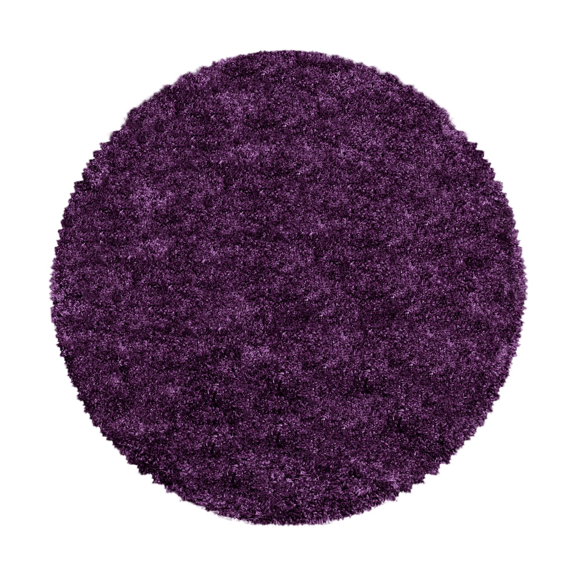 Hochflorteppich Shaggy Einfarbig Weich Flauschig Waschbar Strapazierfähig Schlafzimmer Rund Violett 120x120 cm – SALZACH von Kadima Design