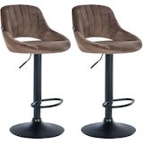 thumbnail of Set van 2 barkrukken Milet fluweel bruin/Metaal mat zwart