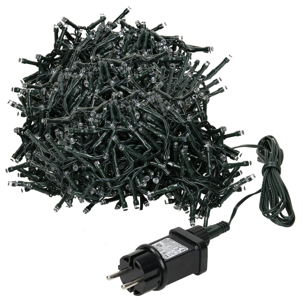 ECD Germany LED Cluster Lichterkette 11 m 560 LEDs Extra Warmweiß 3 m Kabel IP44 Innen/Außen Weihnachtsbaum Büschellichterkette