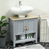 thumbnail of Armario para Debajo de Lavabo Compacto con 2 Puertas y Estante Interior Ajustable Mueble Auxiliar de Almacenamiento para Baño 60x30x60 cm Gris
