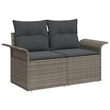 thumbnail of vidaXL 7-teiliges Gartensofa-Set mit Kissen in Grau aus Poly Rattan und Akazie
