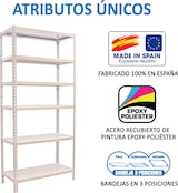 thumbnail of SimonRack Estantería Metálica, 2500x1000x500 mm, 6 Alturas, Bandeja Metal, 180 kg de Punto Flexión, Blanco - Simonclick