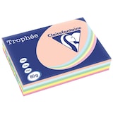 thumbnail of CLAIREFONTAINE Ramette 5x100F papier couleur Trophée 80g A3 assortis pastel Rose,canari,vert,Bleu,Saumon