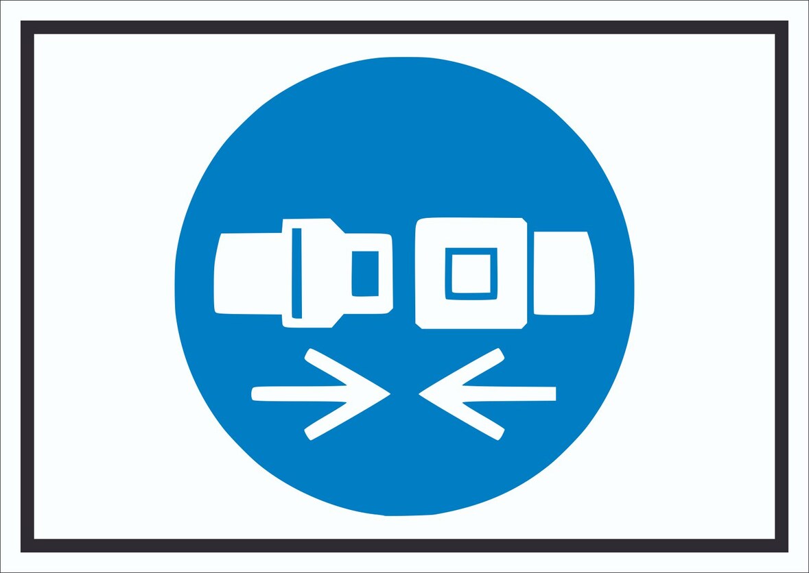 Rückhaltesystem benutzen Symbol Schild A1 Rückseite selbstklebend