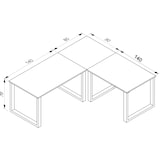 thumbnail of Escritorio Lona Plata / Blanco AL. 76 x AN. 220 x P. 220 cm
