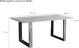 thumbnail of Baumkantentisch 140 x 80 cm Akazie massiv naturfarben schwarzem U-Gestell aus Metall + Holz MELBOURNE