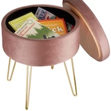 thumbnail of Sitzhocker Ava gepolstert in Samtoptik 300kg mit Stauraum