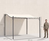 thumbnail of Pérgola de Jardín 3x3m Cenador con 16 Orificios de Drenaje para Patio Metal Crema