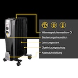 thumbnail of Gutfels Ölradiator HR 32007 sw7 sw | 7 Rippen | 1500 Watt | 3 Heizstufen | schwarz
