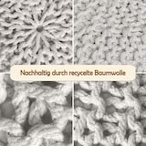 thumbnail of Strickhocker XXL Pouf Ø55 H37cm Bodenkissen Sitzpouf Baumwolle nachhaltig : weiß