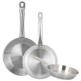 thumbnail of WellHome - Set de 3 Sartenes Ø30/32/34cm en Acero inoxidable, Aptas para inducción y SIN antiadherente