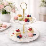 thumbnail of DANCING BUTTERFLIES Etagere 2-stöckig aus Porzellan & Metall – R3129#DANB