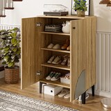 thumbnail of Moderner Holz Schuhschrank 60x32x94 cm mit Türen – Platzsparender Schuh-Organizer in Natur für Flur, Wohnzimmer & kleine Räume