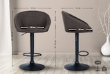thumbnail of DELUKE® Barhocker OSLO - Dunkelgrau, Stoff, Schwarz | Barhocker mit Lehne Barstuhl Tresenhocker Tresenstuhl Kneipenhocker Kneipenstuhl