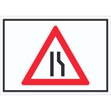 thumbnail of Schild Achtung Verengte Fahrbahn rechts Symbol A4 (210x297mm)