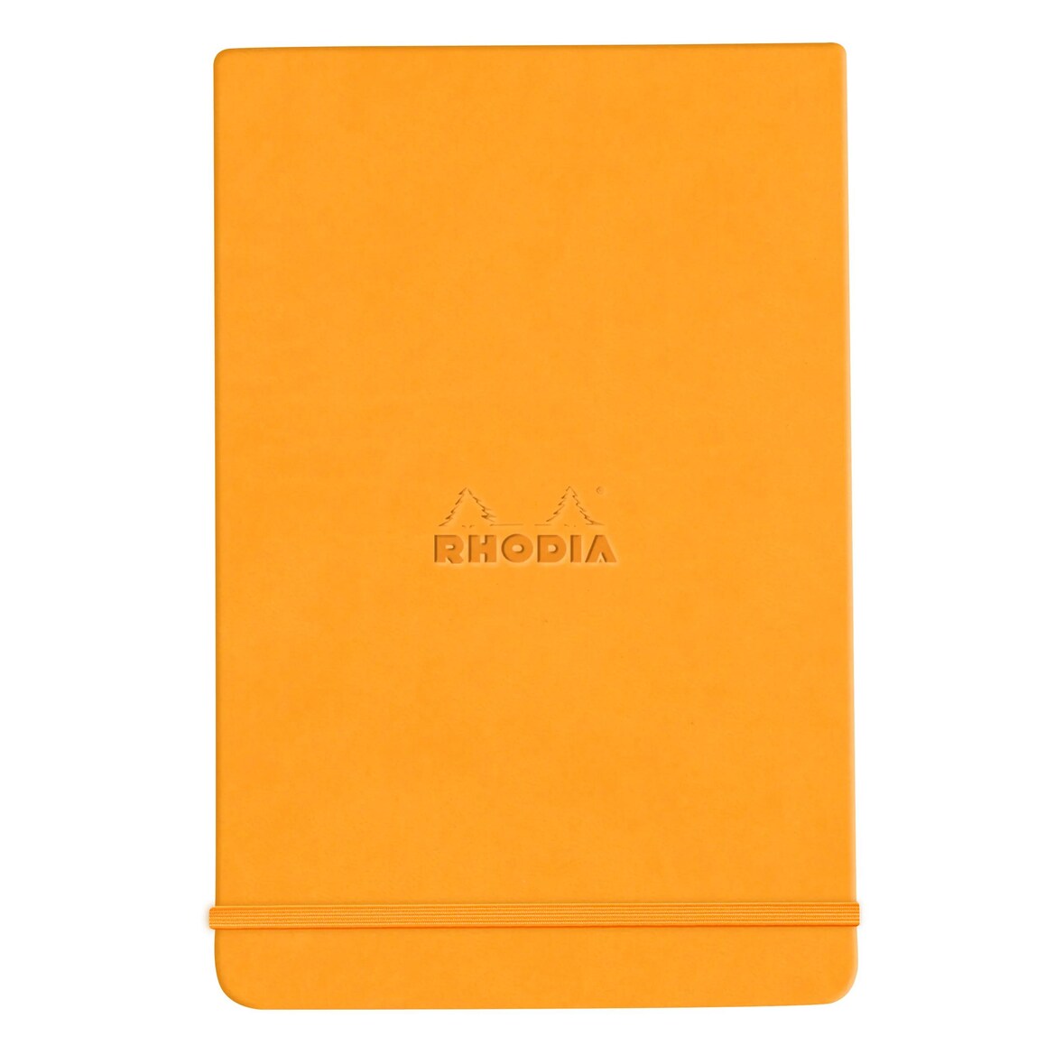 Rhodiarama Webnotepad 9x14 cm, mit festem Einband, 96 Blatt liniert, mikroperforiert, Papier elfenbein 90g - Orange 118308C