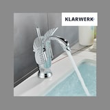 thumbnail of ADRIAN | Design Edelstahl Badarmatur  in Schwan Optik | Chrom glänzend luxuriöse Waschtischarmatur Hotel Gastronomie | Mischbatterie Bad 2 Anschlüsse