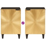 thumbnail of vidaXL Badkamer Kast Zwart en Goud 38 x 33 x 58 cm massief mangohout